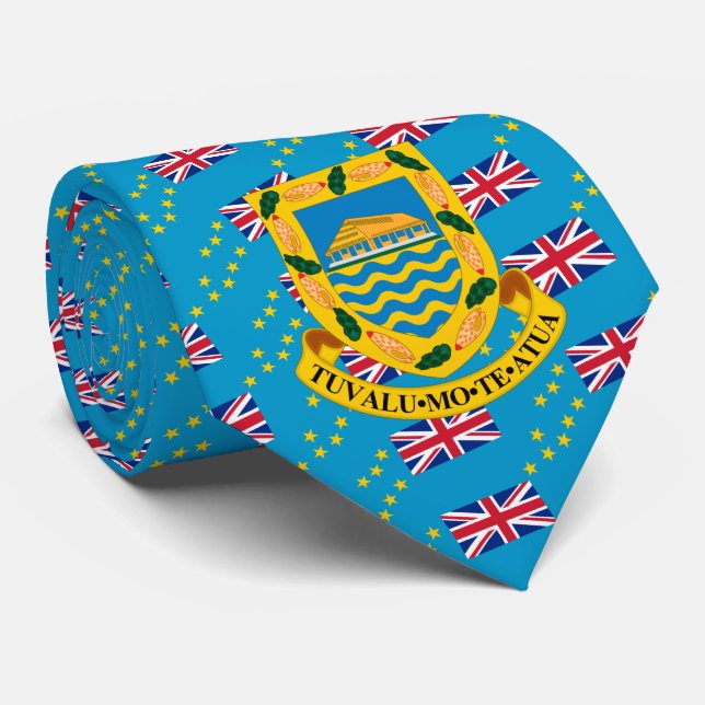 Tuvaluan Flag & Coat of Arms, Tuvalu Neck Tie (Rolled)