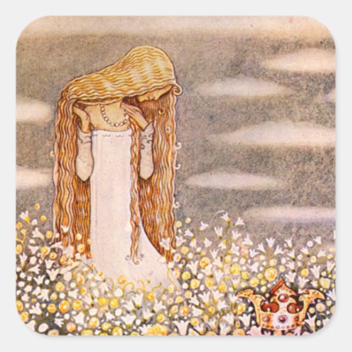 Tuvstarr in field by John Bauer 1913 Square Sticker