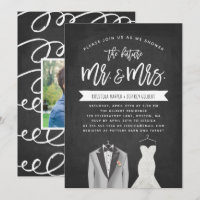 Tux and Dress Couples Wedding Shower Invitation