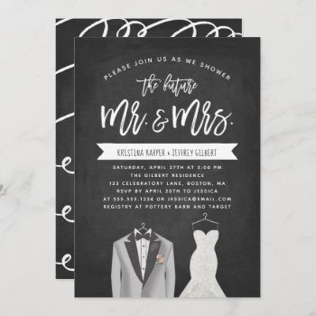 Tux And Dress Couples Wedding Shower Invitation by NBpaperco at Zazzle