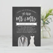 Tux and Dress Couples Wedding Shower Invitation (Standing Front)