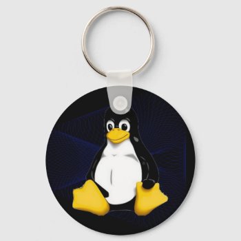 Tux Blue Sobel Keychain by Iverson_Designs at Zazzle