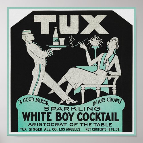 Tux Ginger Ale packing label Poster