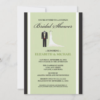 Tux & Gown Couple's Bridal Shower Invitation