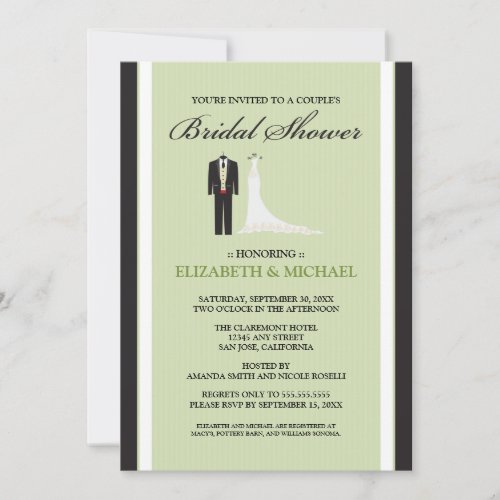 Tux  Gown Couples Bridal Shower Invitation