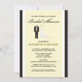 Tux & Gown Couple's Bridal Shower Invitation