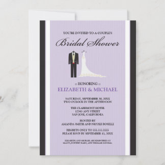 Tux & Gown Couple's Bridal Shower Invitation