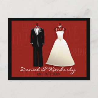 Tux & Gown Save the Date Postcard