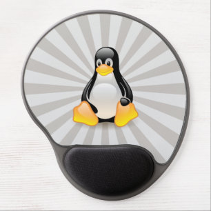 Tux gray StarBurst Gel Mouse Pad