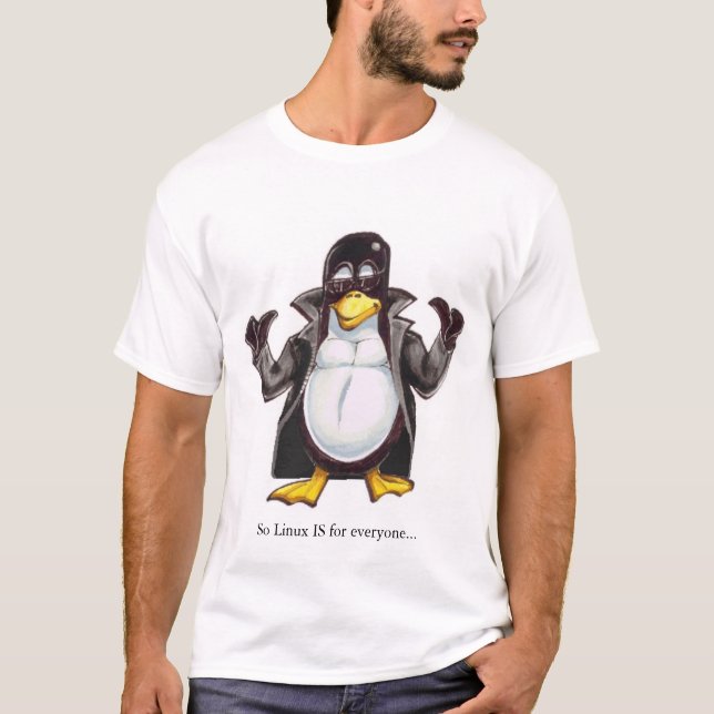 Tux in a trenchcoat T-Shirt (Front)