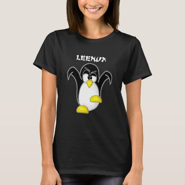 Tux Linux Leenux Penguin Nerd Computer Freak Hacke T-Shirt (Front)