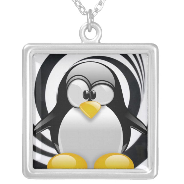 Tux Lost in the Zone Silver Plated Necklace (Front)