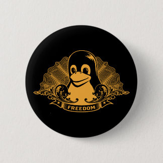 Tux Penguin - (Linux, Open Source, Copyleft, FSF) Button