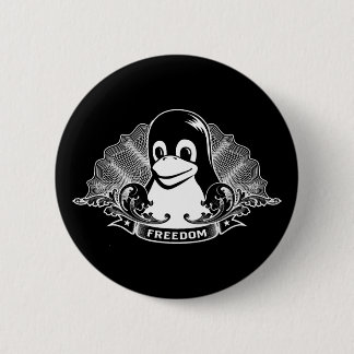 Tux Penguin - (Linux, Open Source, Copyleft, FSF) Button