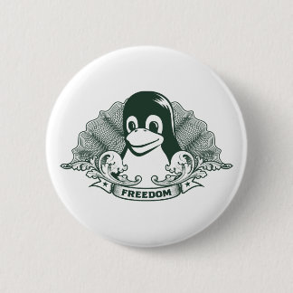 Tux Penguin - (Linux, Open Source, Copyleft, FSF) Button