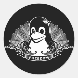 Tux Penguin - (Linux, Open Source, Copyleft, FSF) Classic Round Sticker