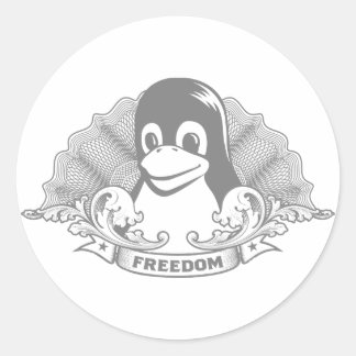 Tux Penguin - (Linux, Open Source, Copyleft, FSF) Classic Round Sticker