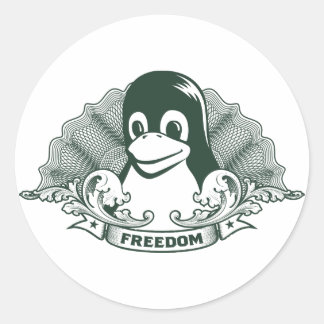 Tux Penguin - (Linux, Open Source, Copyleft, FSF) Classic Round Sticker