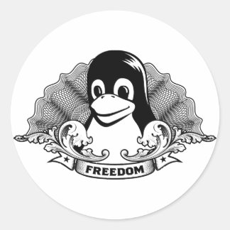 Tux Penguin - (Linux, Open Source, Copyleft, FSF) Classic Round Sticker