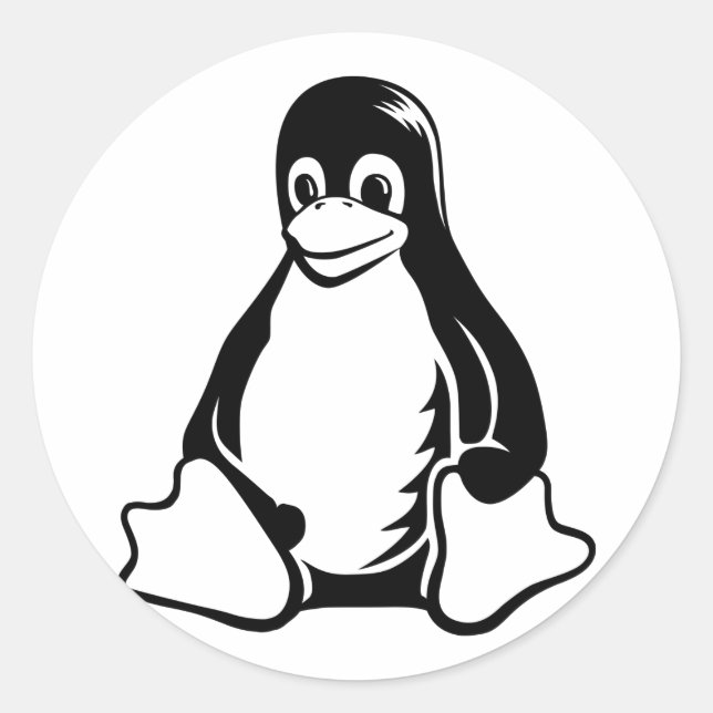 Tux Penguin - (Linux, Open Source, Copyleft, FSF) Classic Round Sticker (Front)