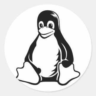 Tux Penguin - (Linux, Open Source, Copyleft, FSF) Classic Round Sticker