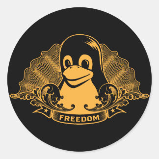 Tux Penguin - (Linux, Open Source, Copyleft, FSF) Classic Round Sticker