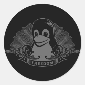 Tux Penguin - (Linux, Open Source, Copyleft, FSF) Classic Round Sticker