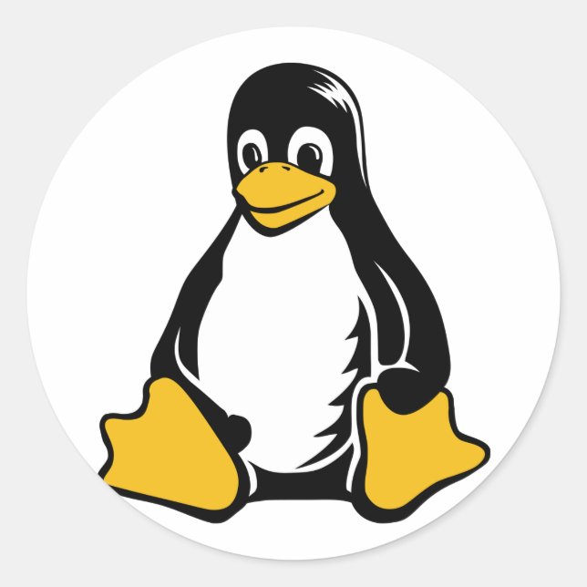 Tux Penguin - (Linux, Open Source, Copyleft, FSF) Classic Round Sticker (Front)