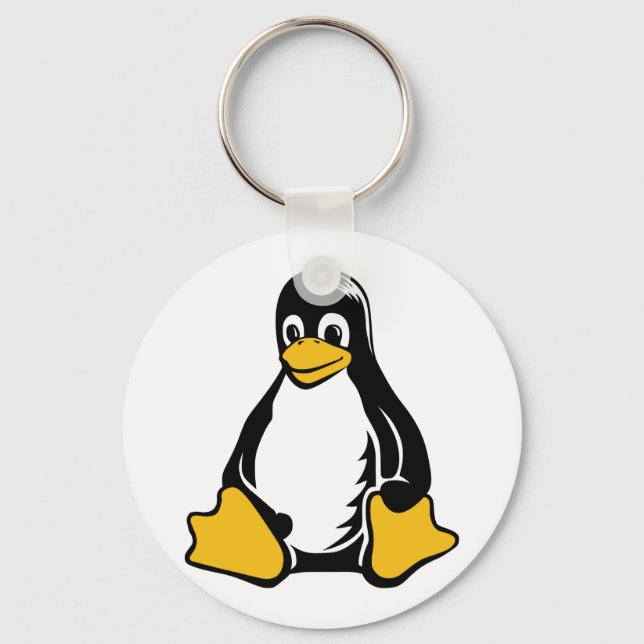 Tux Penguin - (Linux, Open Source, Copyleft, FSF) Keychain (Front)