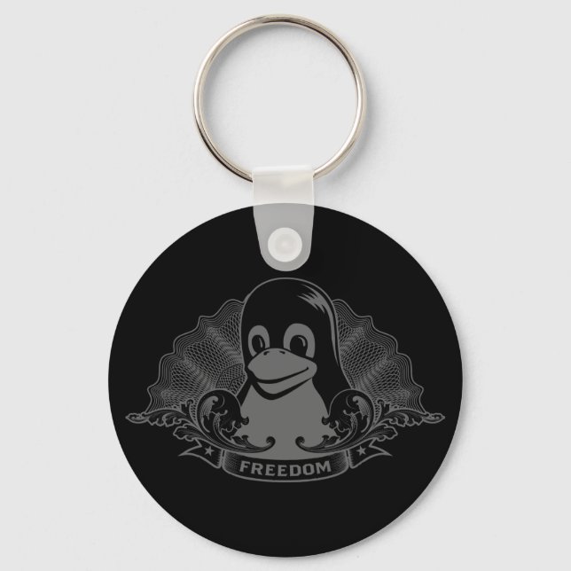 Tux Penguin - (Linux, Open Source, Copyleft, FSF) Keychain (Front)