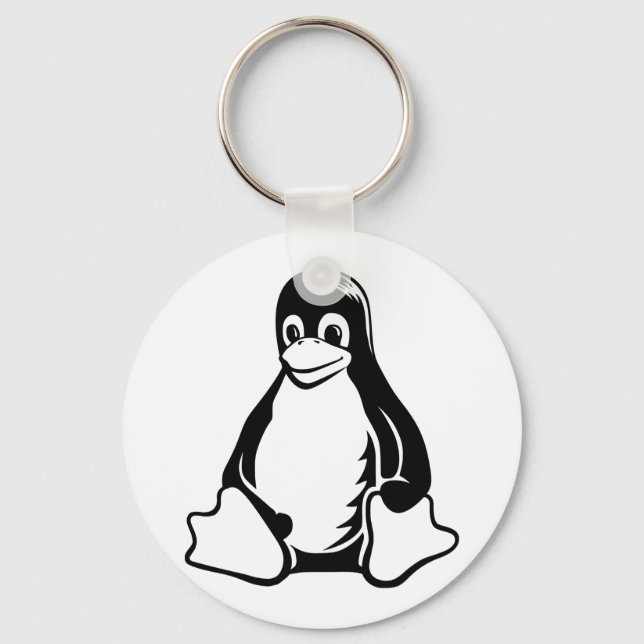 Tux Penguin - (Linux, Open Source, Copyleft, FSF) Keychain (Front)