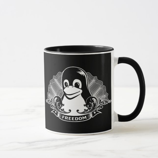 Tux Penguin - (Linux, Open Source, Copyleft, FSF) Mug (Right)