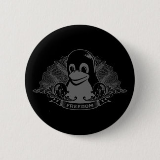 Tux Penguin - (Linux, Open Source, Copyleft, FSF) Pinback Button