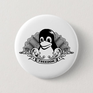Tux Penguin - (Linux, Open Source, Copyleft, FSF) Pinback Button