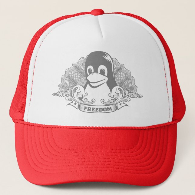 Tux Penguin - (Linux, Open Source, Copyleft, FSF) Trucker Hat (Front)