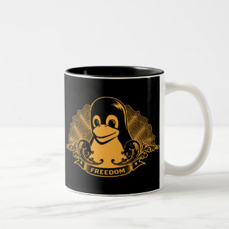 Tux Penguin - (Linux, Open Source, Copyleft, FSF) Two-Tone Coffee Mug