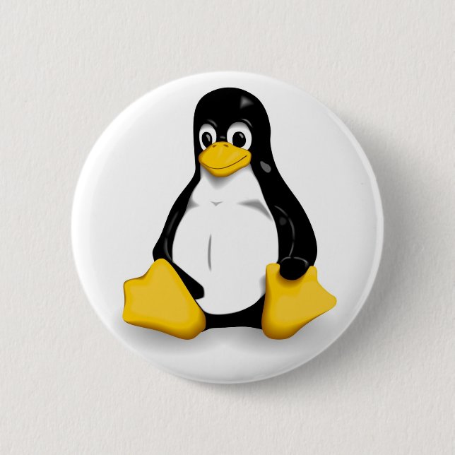 Tux Pinback Button (Front)