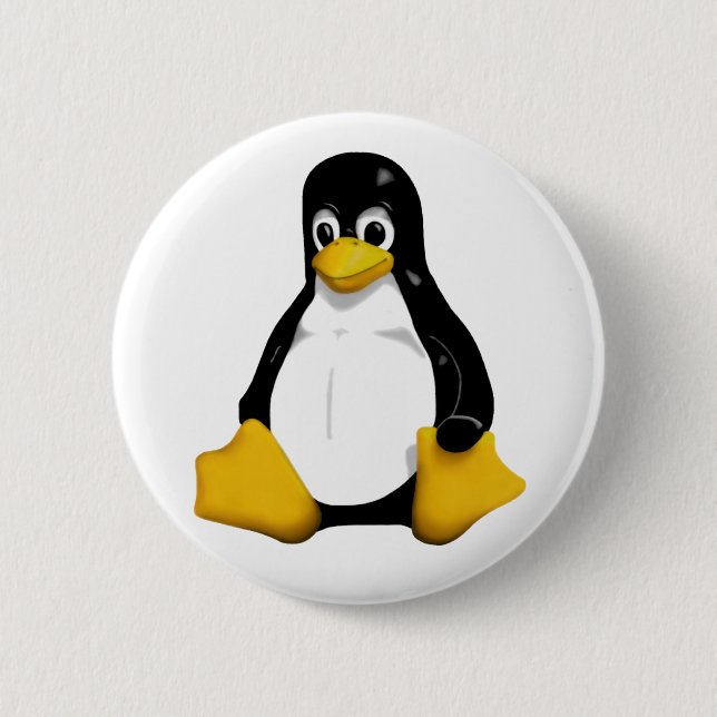 Tux Pinback Button (Front)