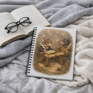 Tux & Twitch Woodland Writing Desk Notebook