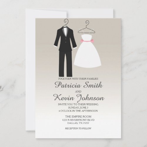 Tuxedo and Dress Wedding Invitation