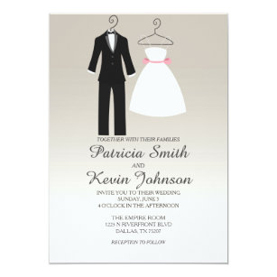 Dress Tuxedo Wedding Invitations Zazzle Tuxedo And Dress Wedding Invitation