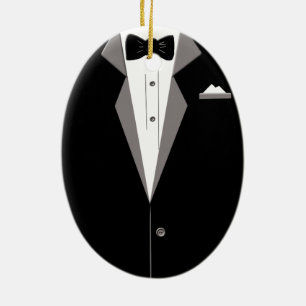 Tuxedo Art Ceramic Ornament