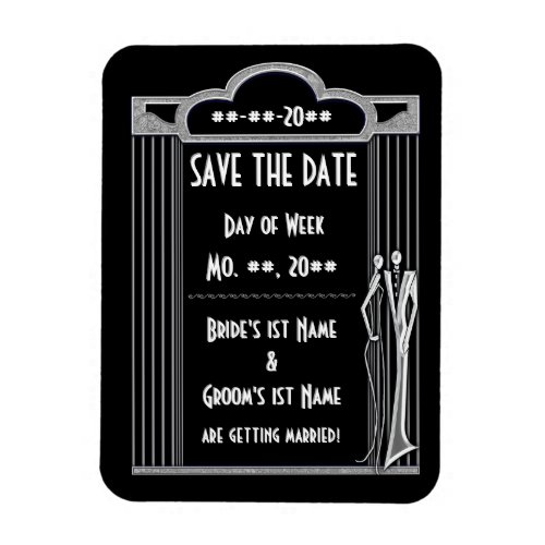 Tuxedo _ Art Deco _ Wedding Save The Date Magnet