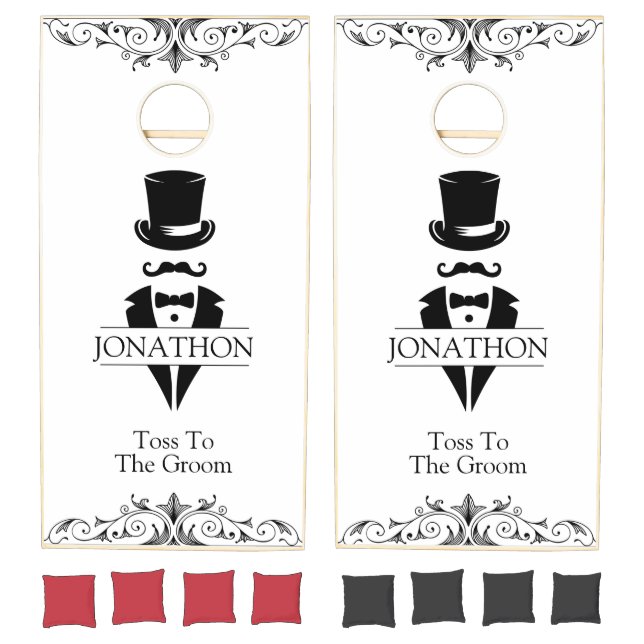 Tuxedo Bachelor Party Cornhole Set (Set)