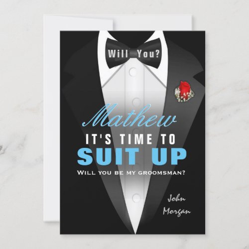 Tuxedo Be My Groomsman Invitation