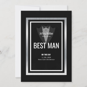 Tuxedo best man black and white tuxedo invitation