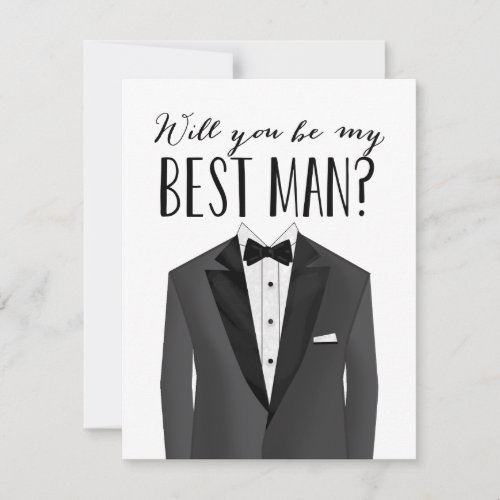 Tuxedo Best Man  Groomsman Invitation