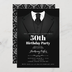 Tuxedo Birthday Invitation