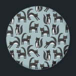 Tuxedo Black and White Cats Magnet<br><div class="desc">Cute black and white tuxedo cats going about their business. A fun pattern on a mid blue background.</div>
