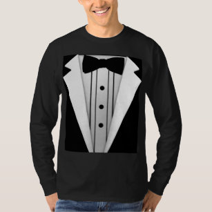 tuxedo t shirt with real bow tie
